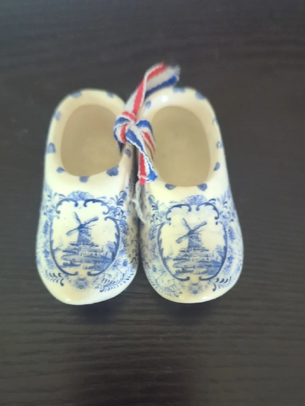 Handmade Holland Blue and White Delft-Style Ceramic Mini Clogs